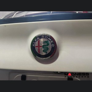 Alfa Romeo Giulia Rear Emblem Frame Trim - Carbon Fiber - Italian Theme